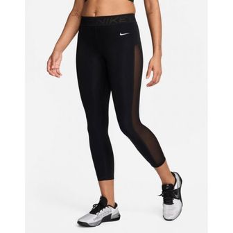 나이키 4733504 Nike Pro Training Dri-Fit mid rise 7/8 mesh leggings in black