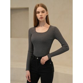 WK-02 SQUARE-NECK KNIT_GRAY