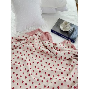 딸기 양면 3중 거즈 여름 블랭킷