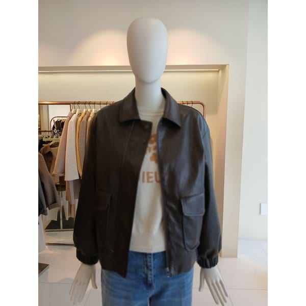 [여주점] 씨씨콜렉트 오버핏페이크레더점퍼 E261psf152