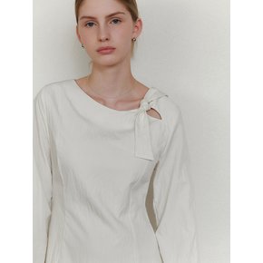 comos 1221 shoulder ribbon tie dress (cream ivory)