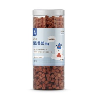 네츄럴랩 뷰인더펫 강아지간식 대용량 말랑 큐브 연어 1kg