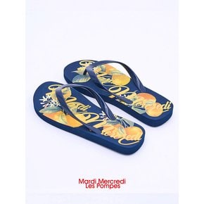 FLIP FLOPS ORANGE GRAND LOGO_NAVY