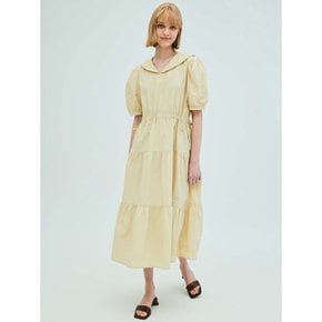 Sailor Collar Tiered Maxi Dress_Yellow