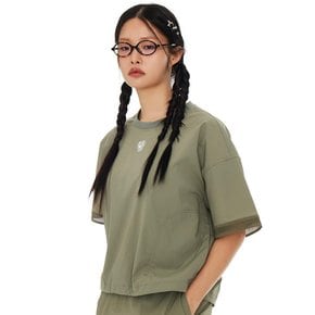 여성) 실버 라독 메쉬 반팔 티셔츠 LW242TS872