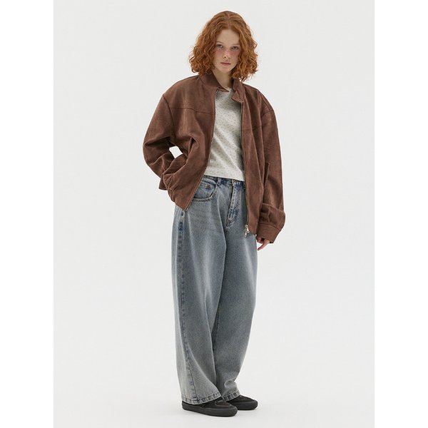 신세틱 레더 오버핏 헤링턴 자켓 2컬러