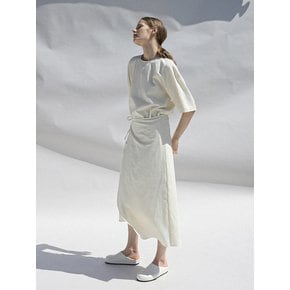 Seersucker wrap dress_cream