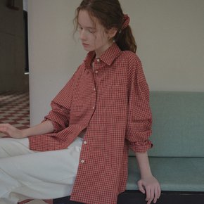 [스크런치 SET] Cotton overfit shirt jacket set [TIFA05SH01]_Red