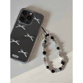 Silver Black Phone Strap