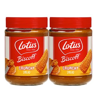  로투스 크런치 비스코프 비스킷 스프레드 잼 Lotus Crunchy Biscoff Spread 380g 2개