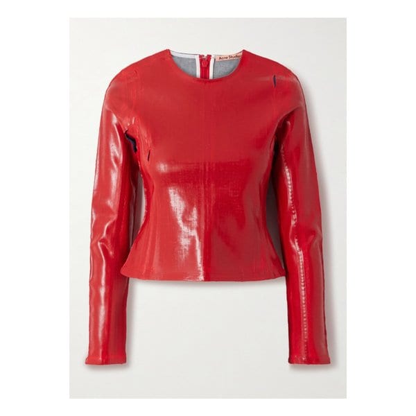 수나 코팅 데님 탑 레드 46376663162975932