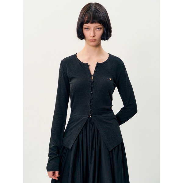 mea linen cardigan _ Black