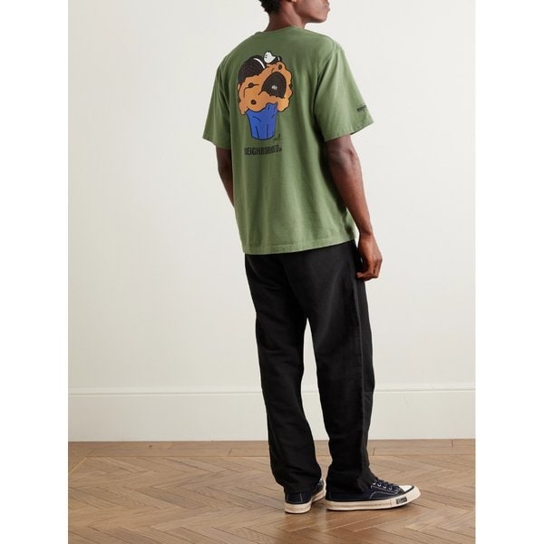 네이버후드 프린트 코튼 저지 티셔츠 46376663162915535