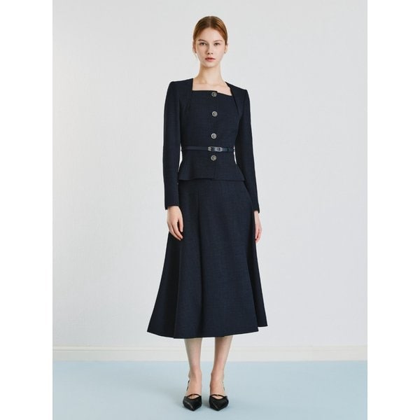 [파주점] 세트 벨티드 쥬얼 버튼 자켓 + 백 밴딩 스커트 JS3B0JK403,JS3B0SK403