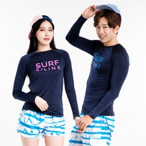 SURF 네이비 긴팔 남녀 커플 래쉬가드 래시가드 레시가드 비치웨어 수영복 상의 단품