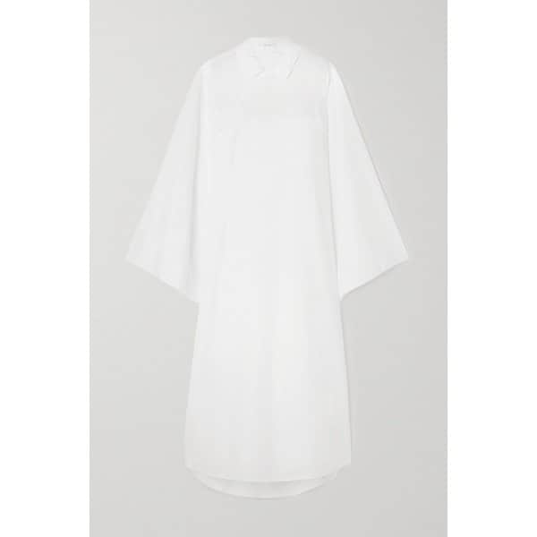 Numa Asymmetric Wrap-effect Cotton-poplin Dress 아이보리 33258524072689013