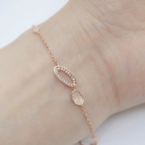 18k 팔찌 심플 라운드 큐빅 브레이슬릿