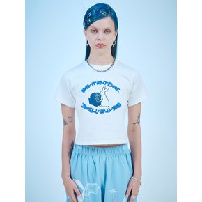 RABBIT CROP T-SHIRTS(wh)