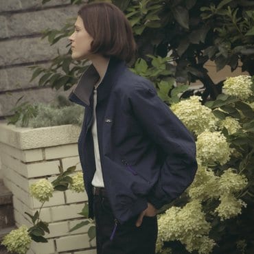 노운베러 Zipper point high neck Jumper_Blue