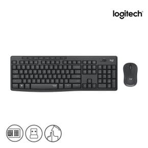 로지텍코리아 정품 MK295 무소음 무선 콤보 키보드 마우스+키스킨 세트 한글 자판