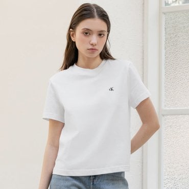 Calvin Klein Jeans 여성 아카이브 로고 크루넥 반팔 티셔츠(47A219G)