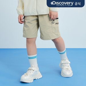 디스커버리 키즈 우븐 사이드포켓 5부 반바지 (D/BEIGE)