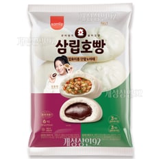 삼립호빵 발효미종 단팥호빵3입+야채호빵3입(6입) 1봉 540g