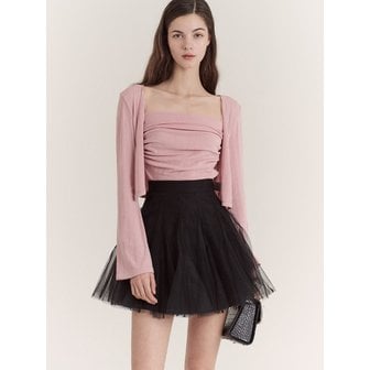 그레이스유 Etoile Banding Sha Mini Skirt (Black)