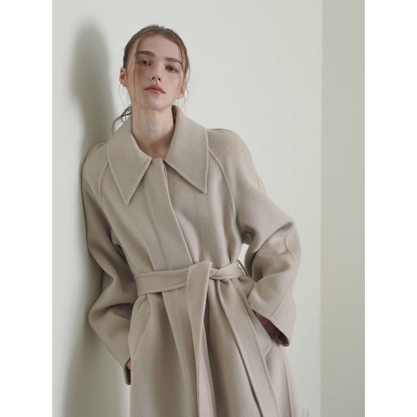 [리오더 9차] 캐시미어 싱글카라 롱 코트 - 베이지