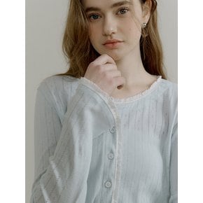comos 1400 punching lace cardigan (light blue)