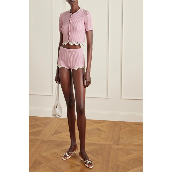 마그다부트림 크롭 코바늘 트림 리브 니트 캐시미어 가디건 46376663162976213