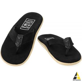 ISLAND SLIPPER Men`s Suede With Leather Thong (PT203SL-BKBK) (스웨이드 플립플랍)