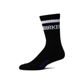 우먼 코튼 Crew 스트라이프 Socks - 블랙 화이트 검흰 754256