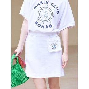 Marine clud sweat set-up skirt - White