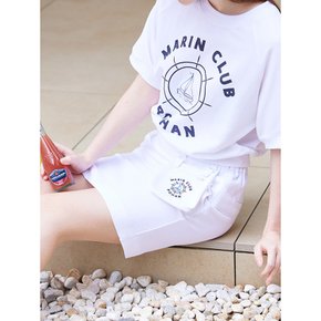 Marine clud sweat set-up skirt - White