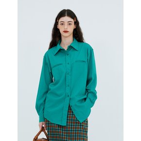 Double lip color shirt (dark mint)