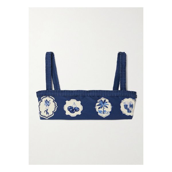 올모 와일드 장식 프린트  비키니 탑 네이비 46376663162893884