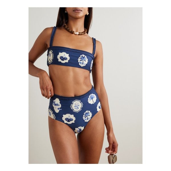 올모 와일드 장식 프린트  비키니 탑 네이비 46376663162893884