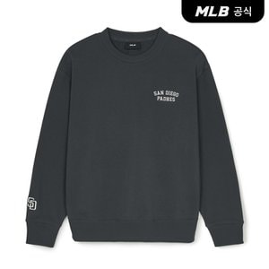 MLB [코리아공식] 베이직 스몰 레터링 오버핏 맨투맨 SD (Charcoal Grey)