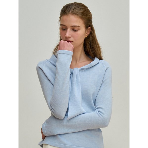 뮤트 세일러 타이 니트 블루 J1940