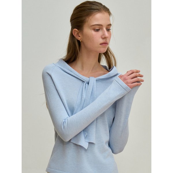 뮤트 세일러 타이 니트 블루 J1940