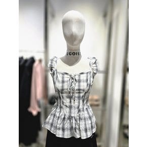 [여주점] 체크 코르셋 나시 블라우스  ES2OBL53