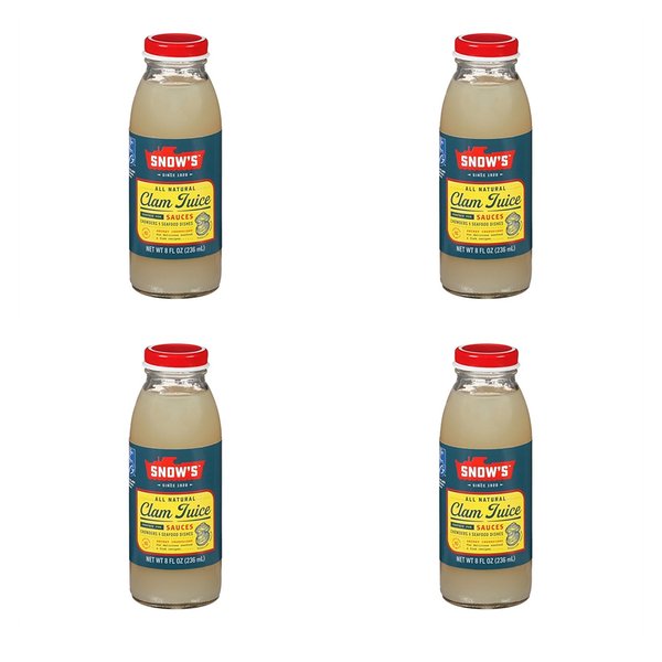 [해외직구]스노우 클램 주스 차우더 해산물 요리 소스 236ml 4팩 Snow`s Clam Juice chowders ...
