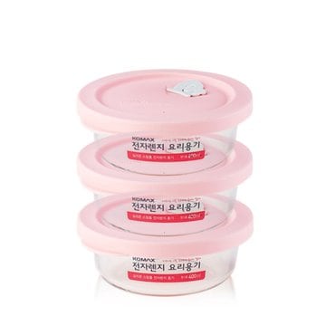  코멕스 오븐글라스 전자렌지 요리용기 원형 400ml 3개