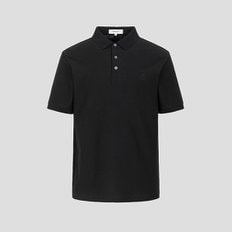 크레이프 칼라넥 티셔츠  블랙 (BC5442C175)