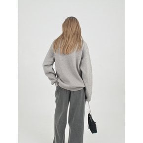 Modal Knit Half Zip-up (Gray)