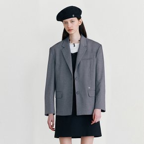 WOOL T/R SINGLE JACKET CHARCOAL