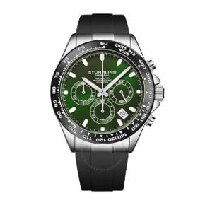 4196593 Stuhrling Original Monaco Chronograph Quartz Green Dial Mens Watch