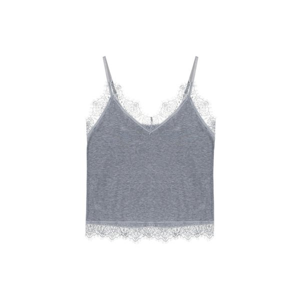 LACE TRIM SLEEVELESS_CHARCOAL
