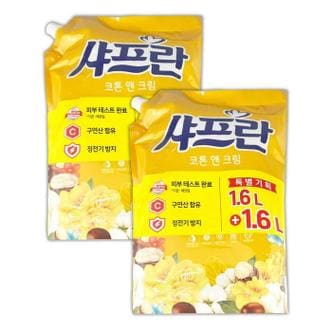 셀러허브 샤프란 코튼 앤 크림 에이 리필용 1600ml 2P - O 순한 (S12165898)